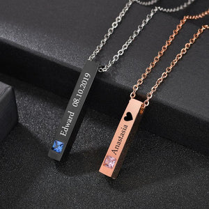 Custom Engraved Bar Necklace Jewelry