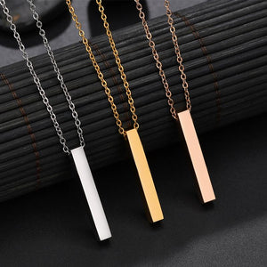 Personalized Stainless Steel Necklace Rose Gold