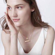 Load image into Gallery viewer, Engraving Personalized Bar Necklaces Centered
