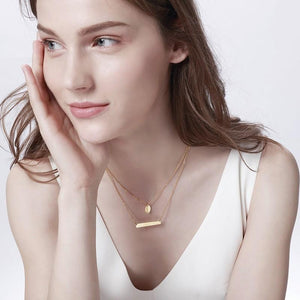 Engraving Personalized Bar Necklaces Centered