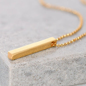 Custom Necklace Engraved Gold