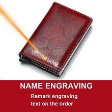 Load image into Gallery viewer, Custom Name Card Holder Anti RFID Slimwallet
