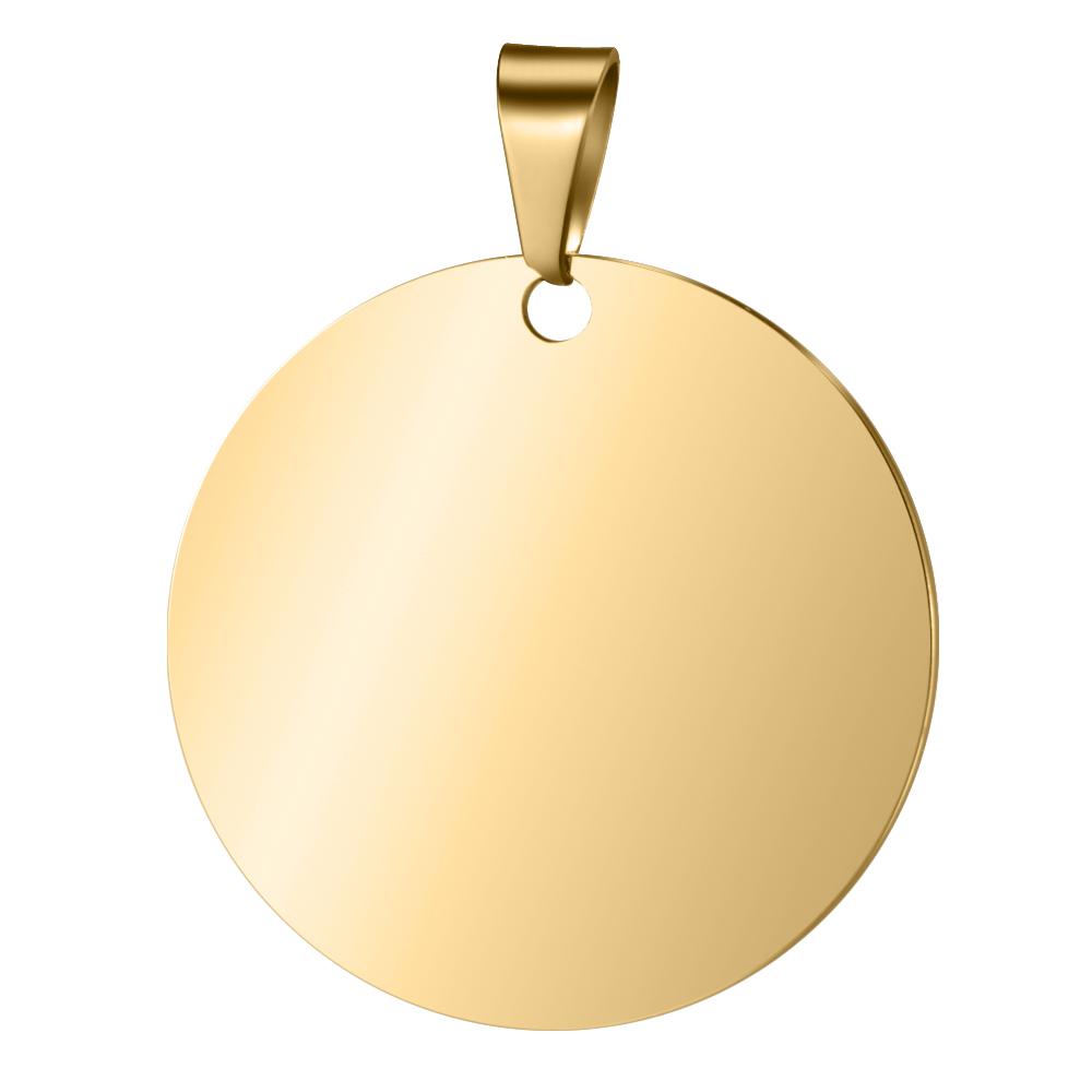 Circle Custom Photo Necklace Golden