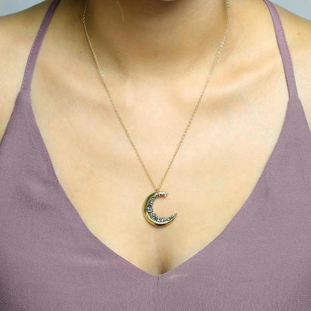 Celestial Crystal Moon Necklace