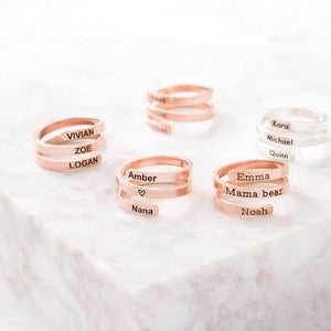 Personalized Spiral Twist Ring