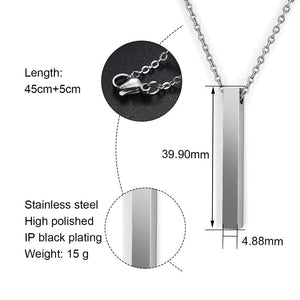 Personalized Stainless Steel Necklace Silver