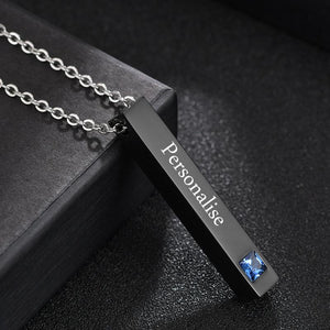 Custom Engraved Bar Necklace Jewelry