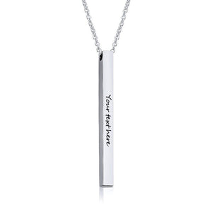 Personalized Engraved Necklace Silver