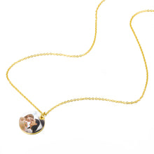 Load image into Gallery viewer, Customized Photo Text Round Necklace Gold
