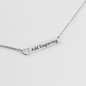 Personalized Nameplate Necklace With Heart