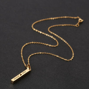Personalized Date Necklaces Black