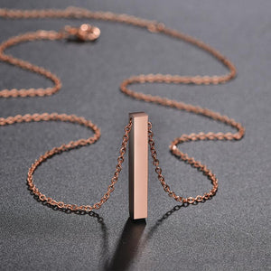 Personalized Stainless Steel Necklace Rose Gold