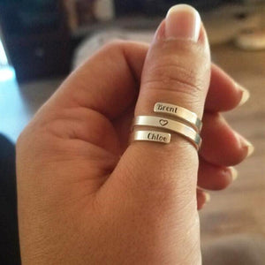 Personalized Spiral Twist Ring