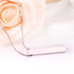 Vertical Bar Necklace Stainless Silver