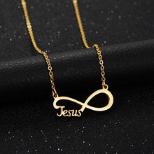 Load image into Gallery viewer, Custom Single Name Infinity Necklace Gold Plated
