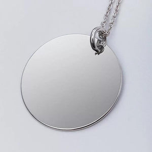 Engraved Silver Disc Necklace