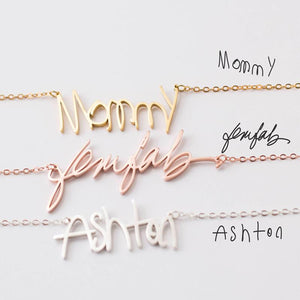 Custom Cursive Necklace Platinum-Plated