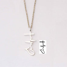 Load image into Gallery viewer, Custom Cursive Necklace Platinum-Plated
