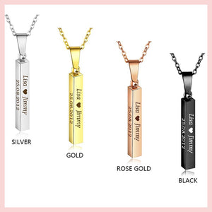 Personalized Date Necklaces Gold