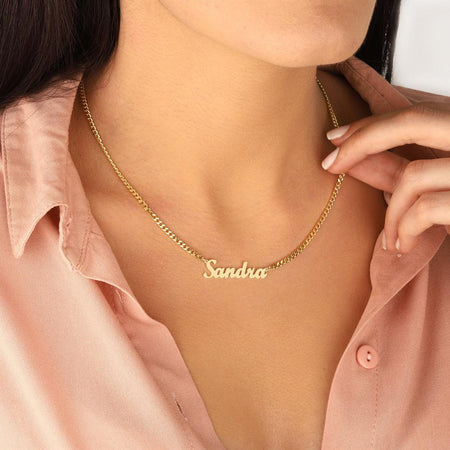 Custom Name Necklace 18K Gold Plated