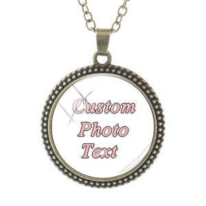 Photo Or Text Picture Custom Glass Dome Pendant Necklace