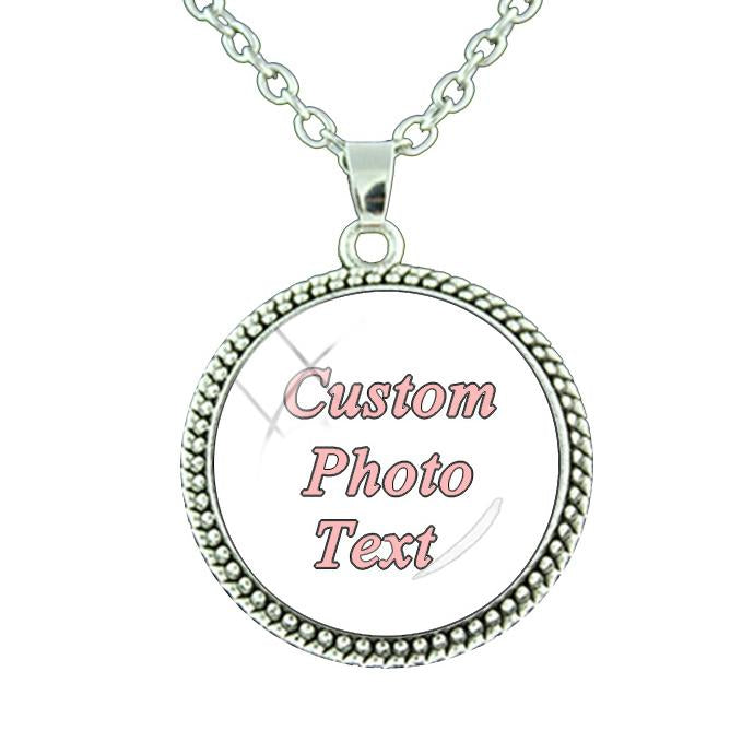 Photo Or Text Picture Custom Glass Dome Pendant Necklace