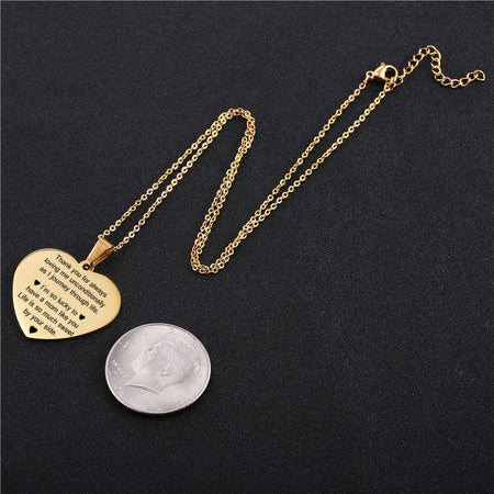 Customized Photo Text Heart Necklace Gold