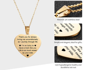 Customized Photo Text Heart Necklace Gold