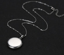 Load image into Gallery viewer, Custom photo Text Round shaped necklace Silver
