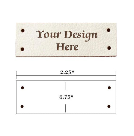 Personalized Your Logo Name Text Leather Labels Tag, Set of 25 pcs
