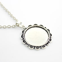 Load image into Gallery viewer, Custom Photo Floral Lace Pendant Necklace
