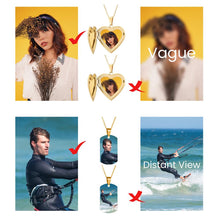 Load image into Gallery viewer, Customized Photo Text Round Necklace Gold
