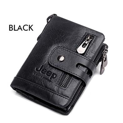 Customized Name Engraving Genuine Leather Bifold Wallet