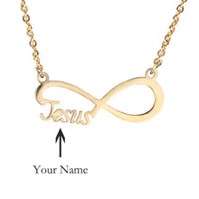 Load image into Gallery viewer, Custom Single Name Infinity Necklace Gold Plated
