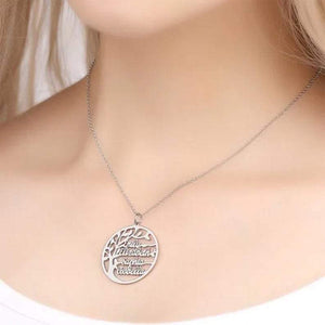 Tree Of Life Custom Name Necklace Silver