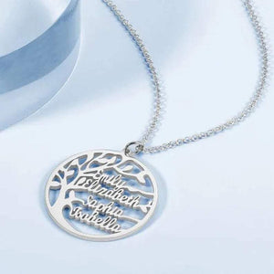 Tree Of Life Custom Name Necklace Silver