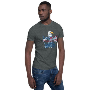 Men's Short Sleeve T-Shirt 3D Printed  Independence Eagle Cool Vintage Motorcycle Graphic Sleeve Tee