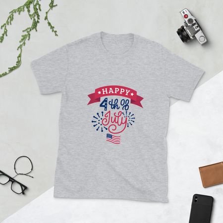 Unisex Short-Sleeve 4th Of July Happy Independence Day United State of America Graphics Pattern Letter Tee 2020
