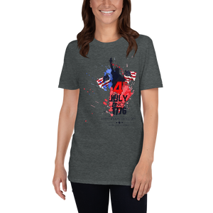 Women's Short-Sleeve The Statue of Liberty T-Shirt Happy Independence Day United State of America 4th Of July T-Shirt 100% ring-spun cotton Tee