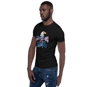 Men's Short Sleeve T-Shirt 3D Printed  Independence Eagle Cool Vintage Motorcycle Graphic Sleeve Tee