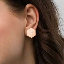 Load image into Gallery viewer, Sterling Silver Hexagon Stud Earrings
