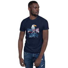 Load image into Gallery viewer, Men&#39;s Short Sleeve T-Shirt 3D Printed  Independence Eagle Cool Vintage Motorcycle Graphic Sleeve Tee
