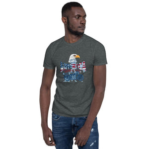 Men's Short Sleeve T-Shirt 3D Printed  Independence Eagle Cool Vintage Motorcycle Graphic Sleeve Tee