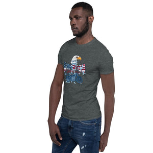 Men's Short Sleeve T-Shirt 3D Printed  Independence Eagle Cool Vintage Motorcycle Graphic Sleeve Tee