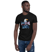 Load image into Gallery viewer, Men&#39;s Short Sleeve T-Shirt 3D Printed  Independence Eagle Cool Vintage Motorcycle Graphic Sleeve Tee
