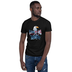 Men's Short Sleeve T-Shirt 3D Printed  Independence Eagle Cool Vintage Motorcycle Graphic Sleeve Tee