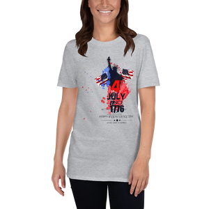 Women's Short-Sleeve The Statue of Liberty T-Shirt Happy Independence Day United State of America 4th Of July T-Shirt 100% ring-spun cotton Tee