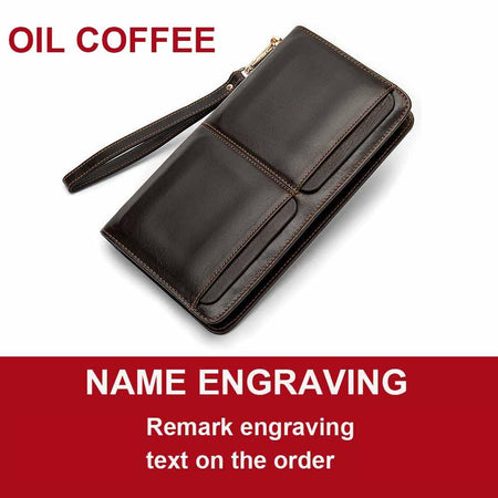 Men's Engraved Laser Leather Wallet