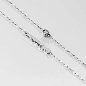 Custom Name Infinity Bar Necklace Silver