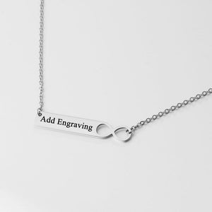 Custom Name Infinity Bar Necklace Silver